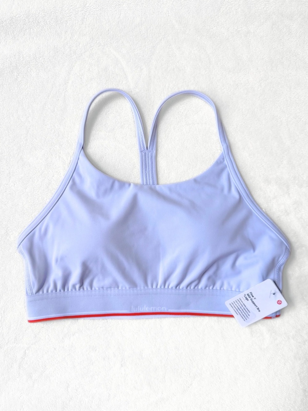 NWT Lululemon Flow Y Mid-Support Bra *Logo B/C Cup – Serene Blue – Size 6